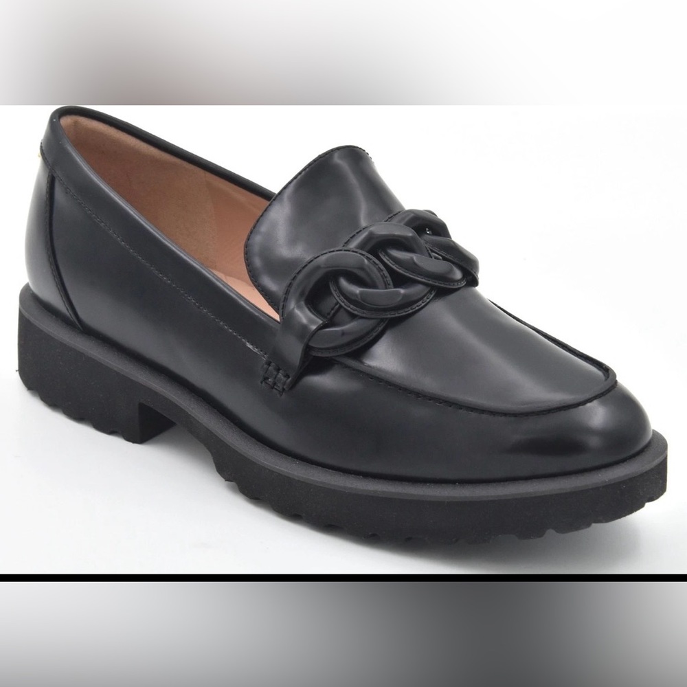 Cole Haan Black Loafer with Chain Accent 9.5